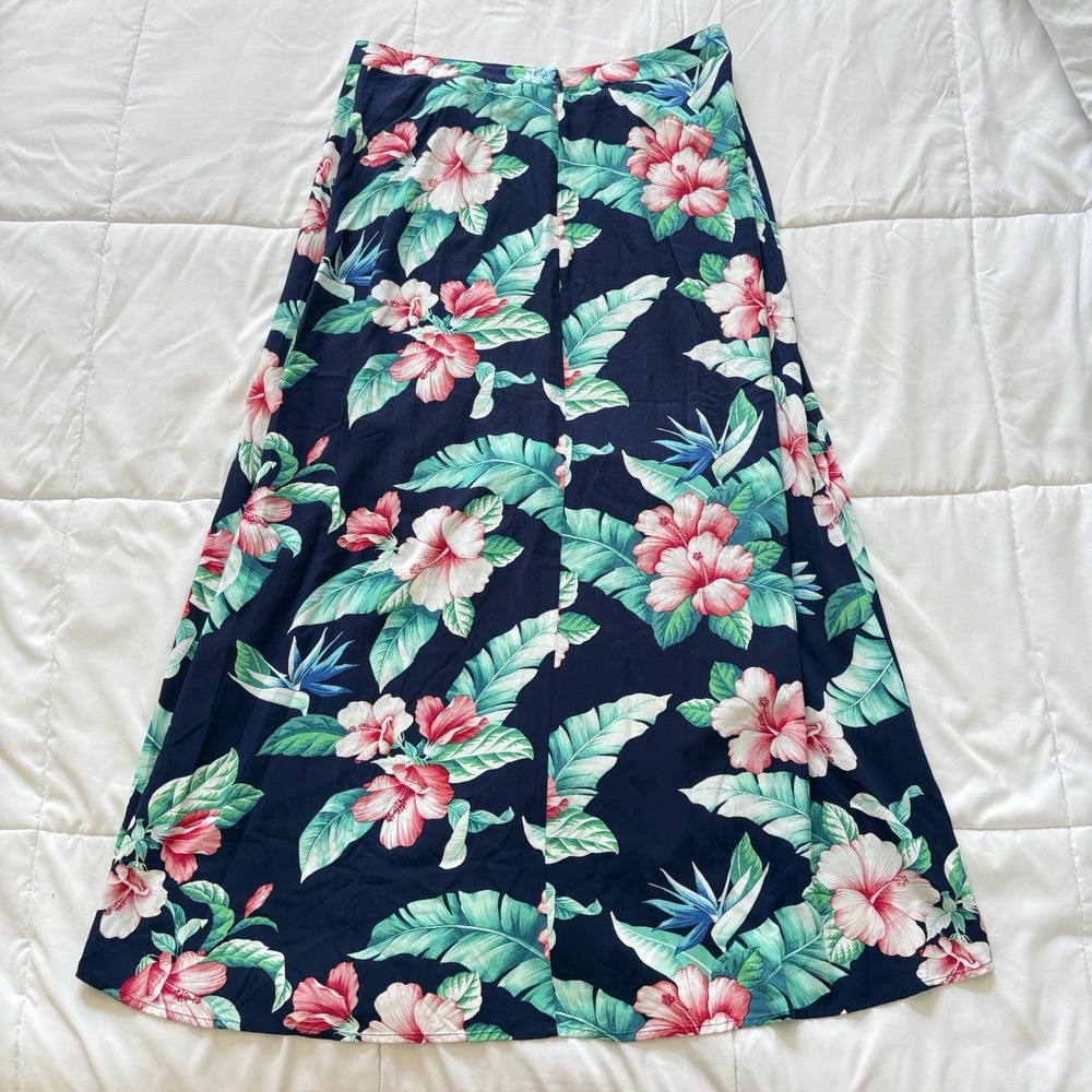 Tommy Bahama Maxi Skirt Womens 10 Blue Floral Tropical Feminine Dainty Hippie - Picture 6 of 7